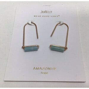 JaxKelly Amazonite Mineral Point Hope Earrings NEW